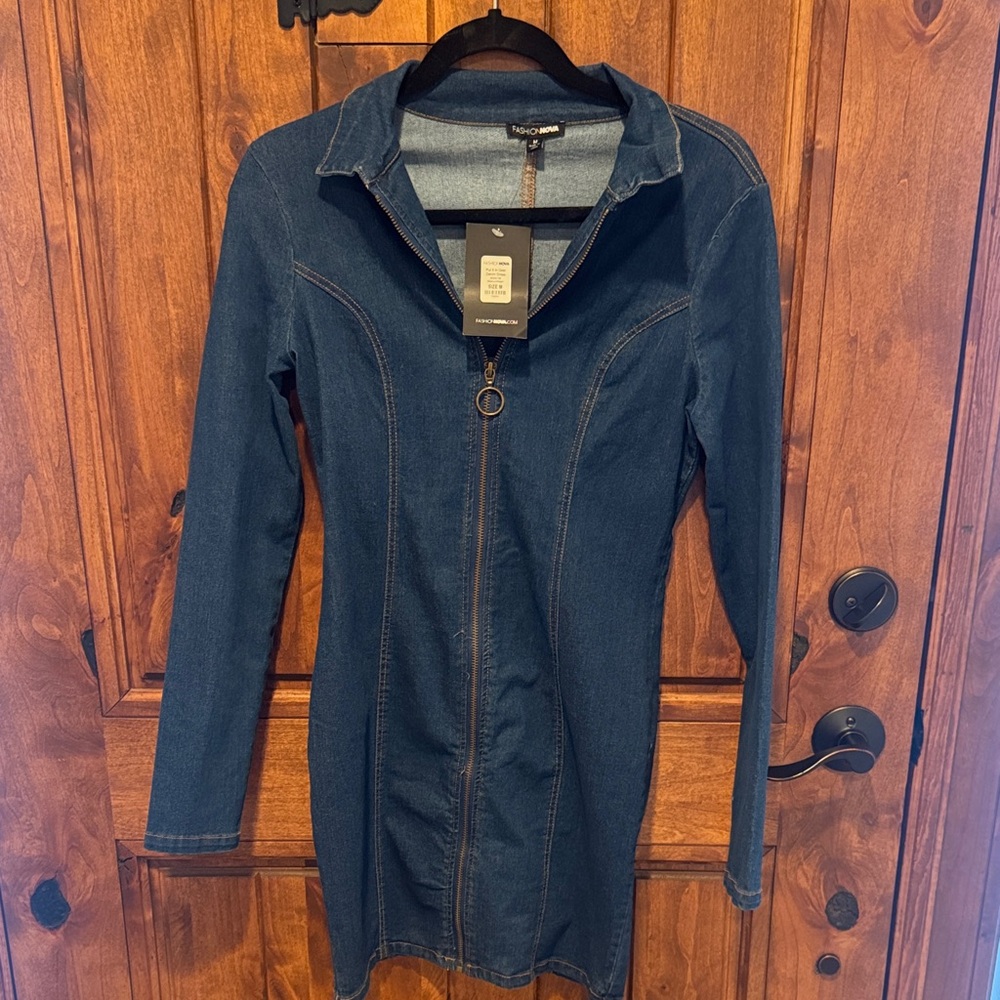 Fashion Nova Denim Blue Dress